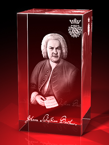 Johann Sebastian Bach - Glasquader mit Gravur – GLASFOTO.COM